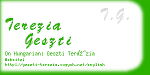 terezia geszti business card